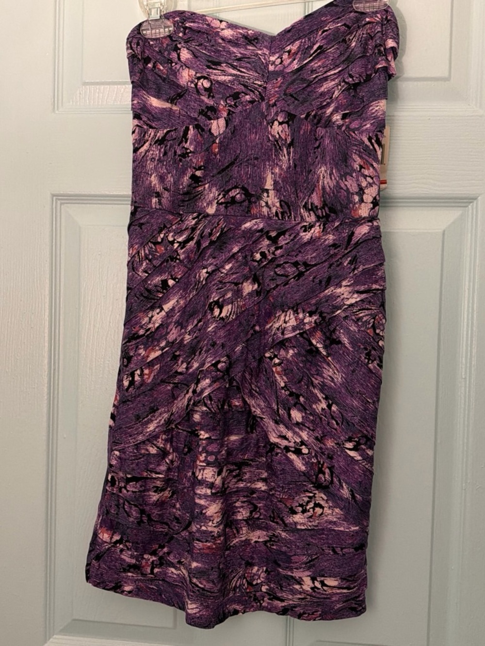 Express Purple Abstract Print Mini Dress